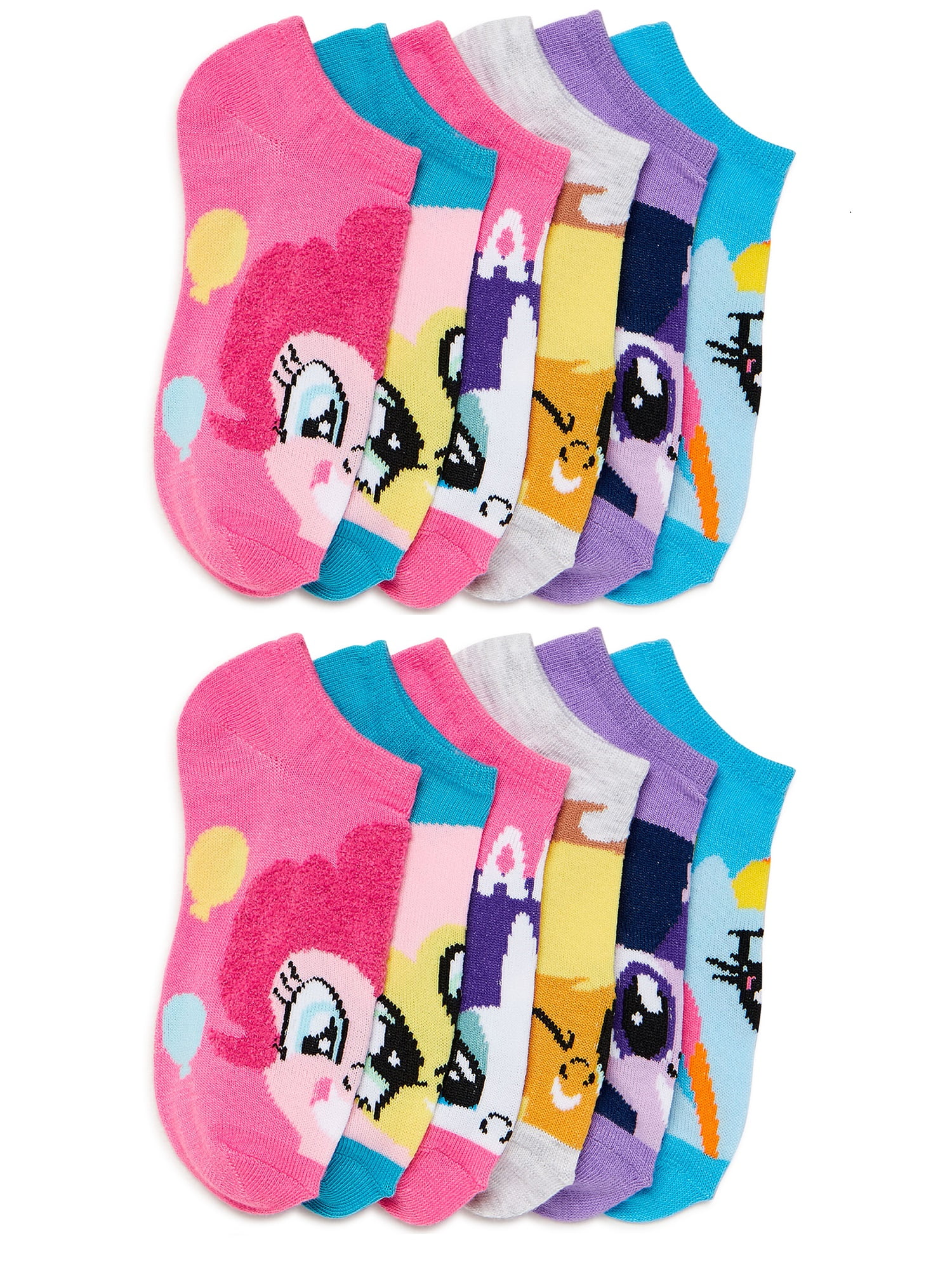 My Little Pony Girls No Show Socks, 12-Pack, Sizes S-L
