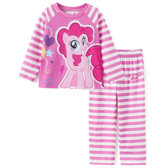 My Little Pony Girls Pajamas Sets Pinkie Pie Unicorn Long Sleeve Striped Sleepwear 2-Piece Loungewear Toddler Kids 2T