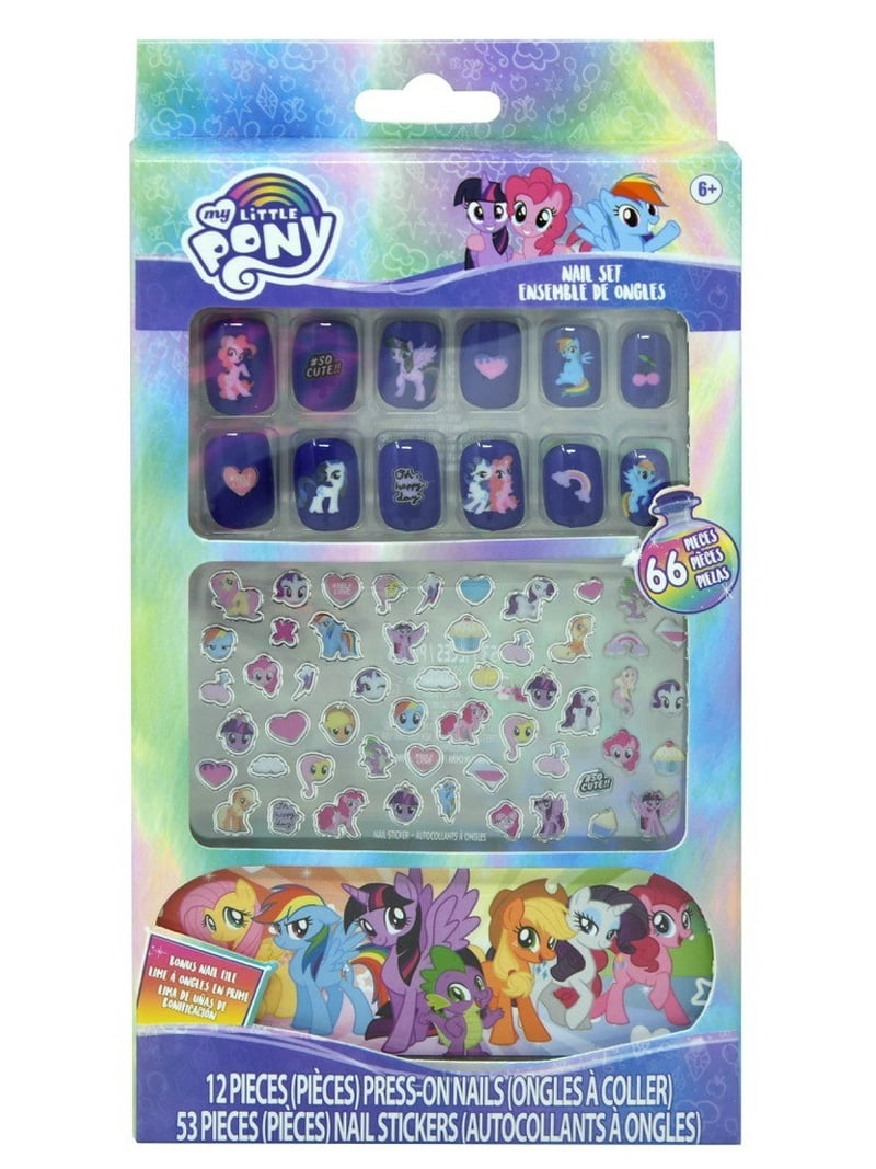 UPD My Little Pony Girls Nail Art Set, 66 Pcs, Rainbow Dash, Pinkie Pie, Twilight  Sparkle - Walmart.com, image size:800x1067