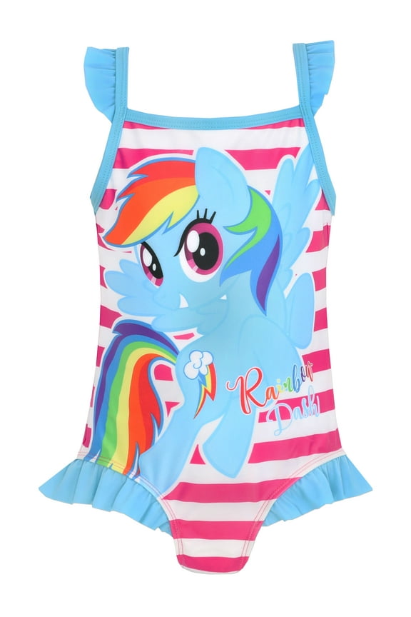 Girls Rainbow Dash Swimsuit Blue Sizes 3T-8