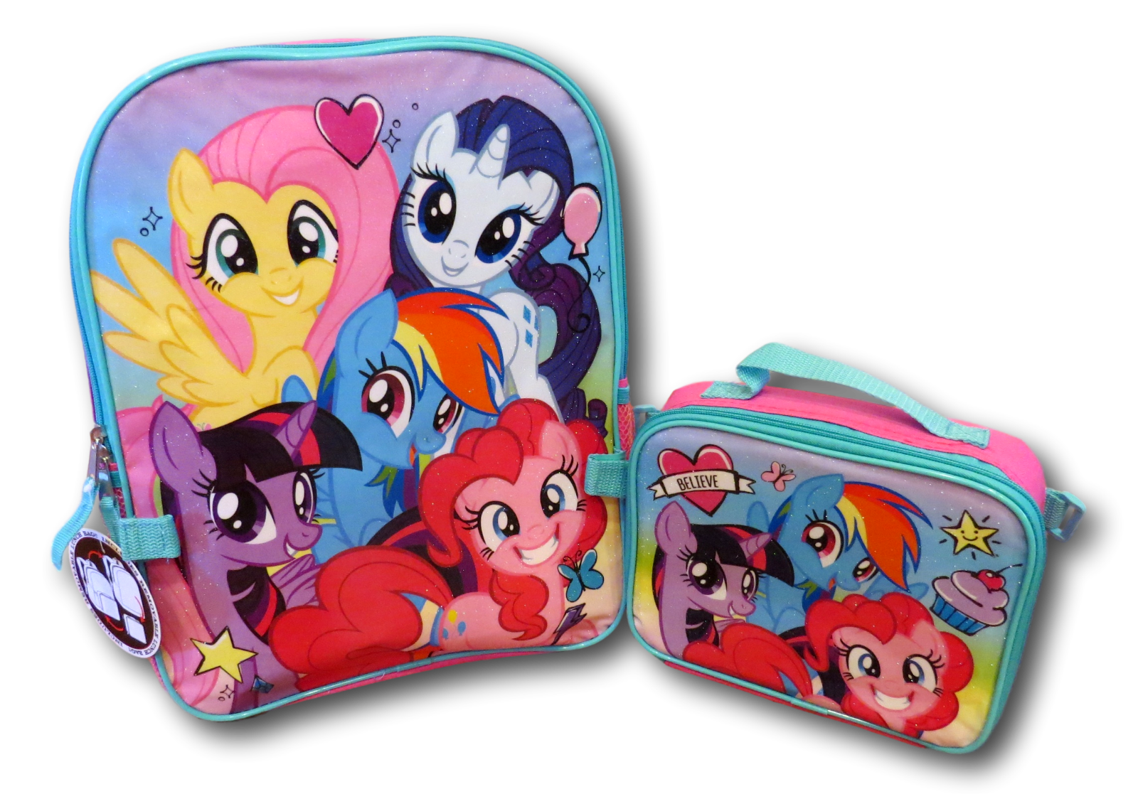 My Little Pony Girls School Backpack Lunch Box Set Rainbow Dash Pink Book Bag Walmart