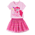 thumbnail image 1 of My Little Pony Girls Short sleeve Tutu Dresses 2pieces Summer Outfit Set Pink Sizes 2-9, 1 of 9