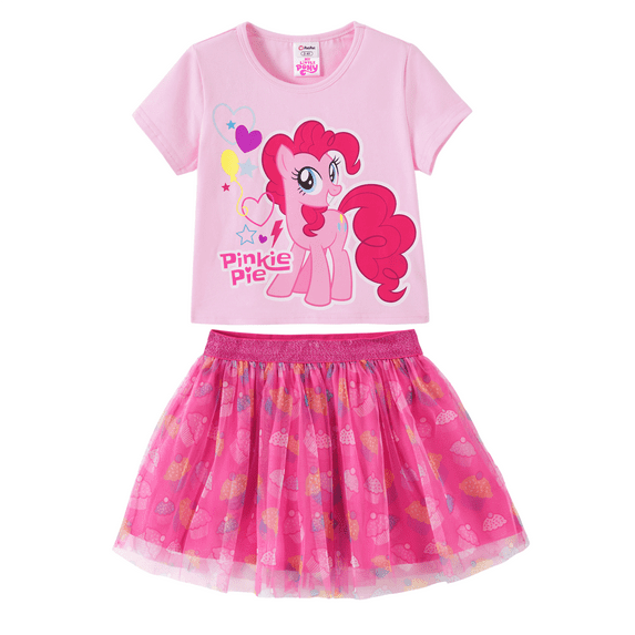 My Little Pony Girls Short sleeve Tutu Dresses 2pieces Summer Outfit Set Pink Sizes 2-9