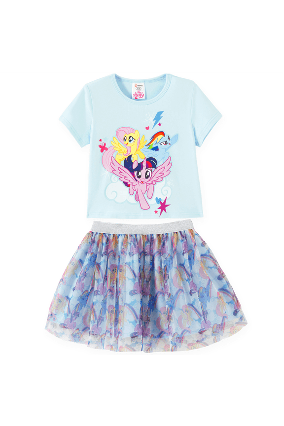 Girls Short sleeve Tutu Dresses 2pieces Summer Outfit Set Sizes 2-9