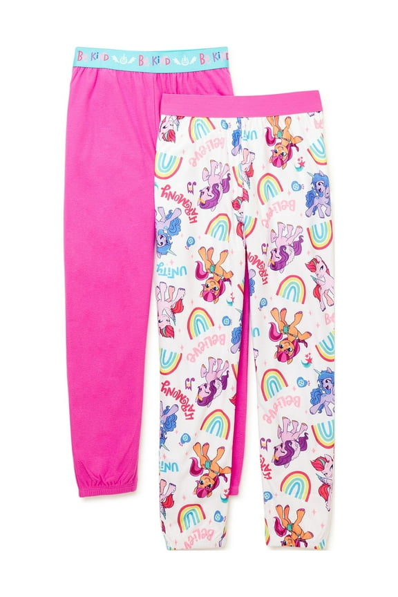 Girls Sizes 4-12 Super Soft & Comfy Pajama Pants, Multicolor (2 Pack)