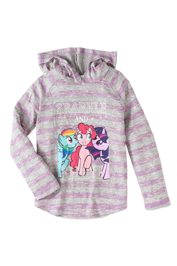 Girls Striped Purple Pinkie Pie Hoodie Rainbow Dash T-Shirt XS