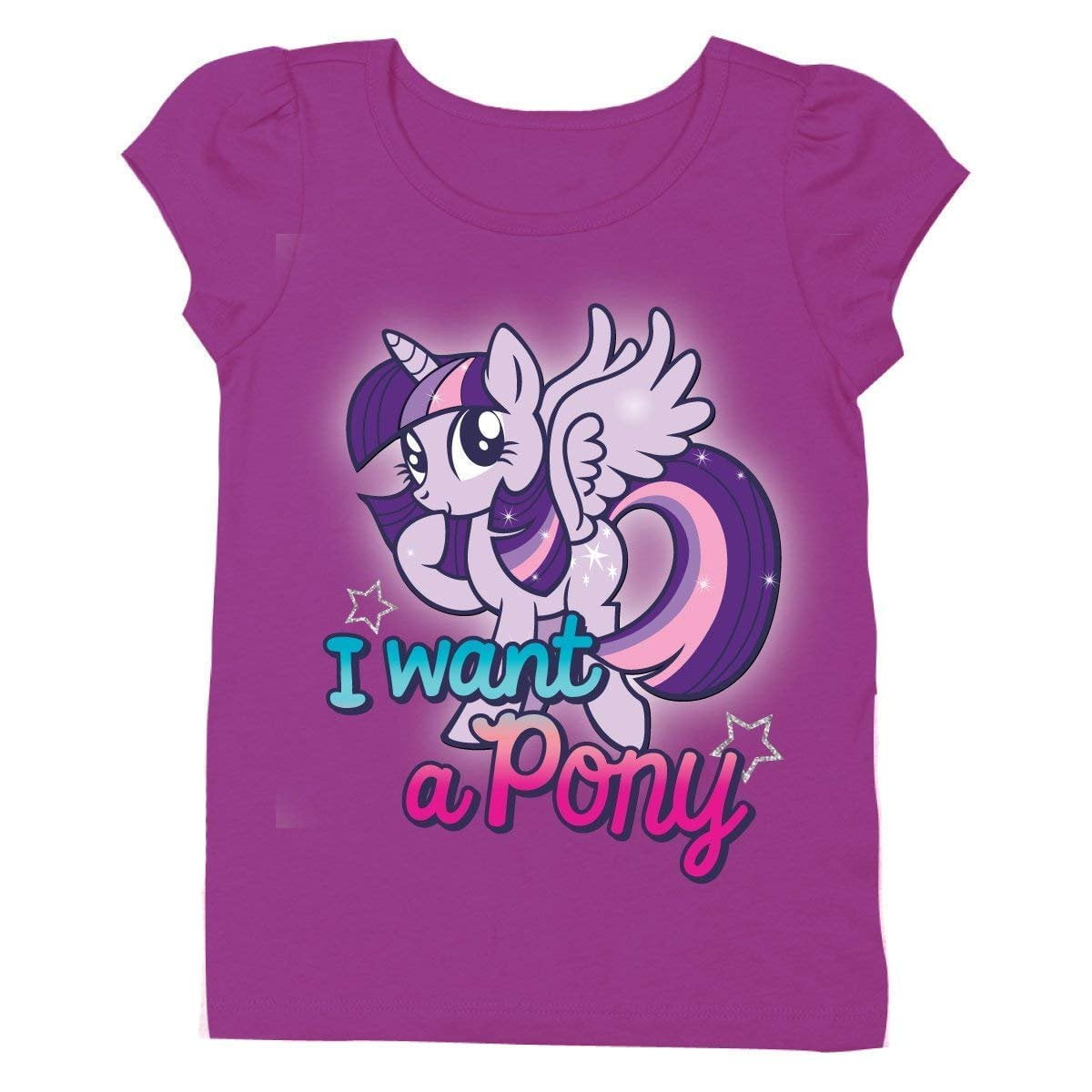 My Little Pony Girls TShirt Hasbro MLP Girls Short Sleeve Puff Shirt