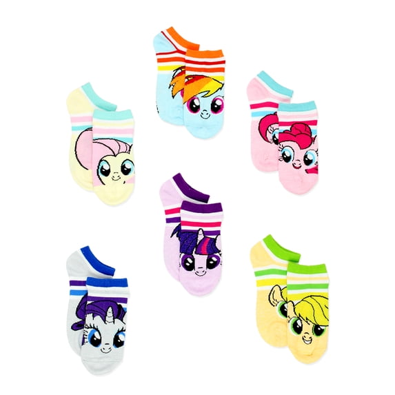 My Little Pony Girls Toddler No Show 6 pack Socks Set 43MJ132GNSYT