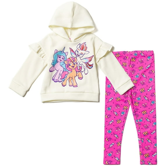 My Little Pony Izzy Moonbow Sunny Starscout Zipp Storm Little Girls Pullover Fleece Hoodie and Leggings Outfit Set Toddler to Big Kid