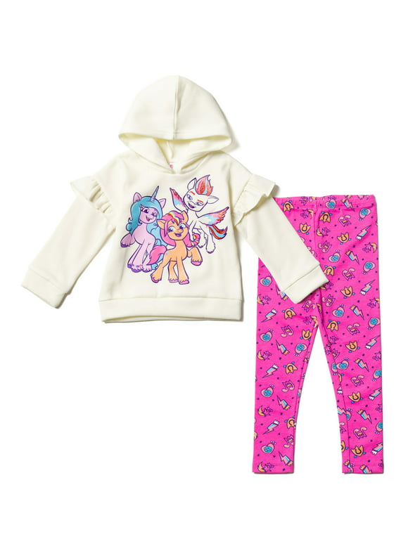 My Little Pony Izzy Moonbow Sunny Starscout Zipp Storm Toddler Girls Pullover Fleece Hoodie and Leggings Outfit Set Toddler to Big Kid