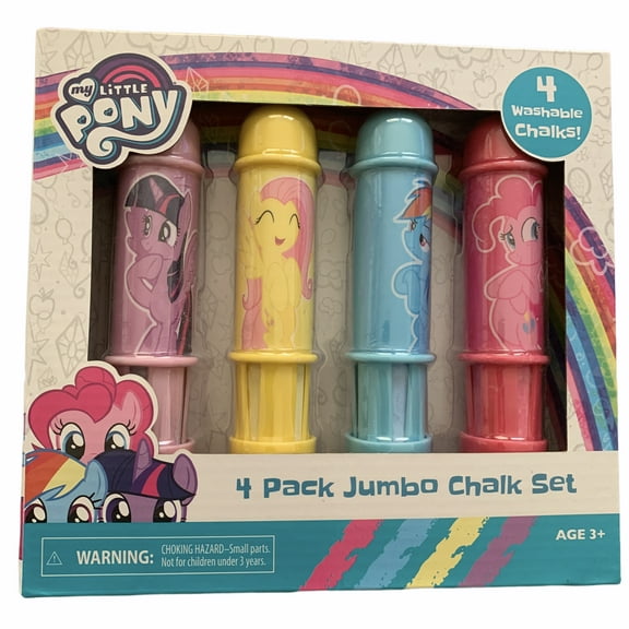My Little Pony 4 Pack Jumbo Chalk Set w/Holder