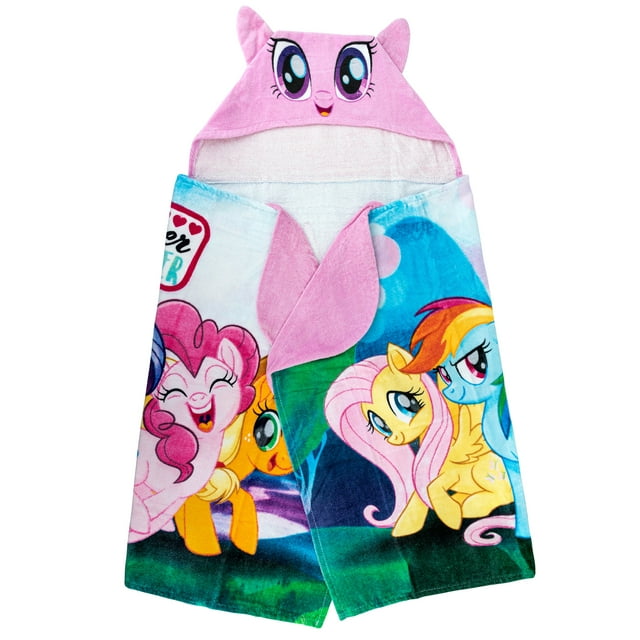 My Little Pony Kids Twilight Sparkle Hooded Towel, Cotton, Purple, Hasbro