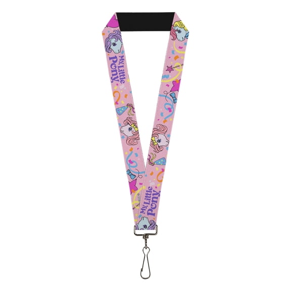 My Little Pony Lanyard, My Little Pony Three Pony Confetti Party and Logo Multi Color, Elastic