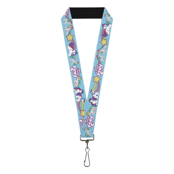 My Little Pony Lanyard, My Little Pony Three Pony Rainbow Poses and Logo Multi Color, Elastic