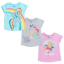 My Little Pony Little Girls 3 Pack T-Shirts Toddler to Big Kid