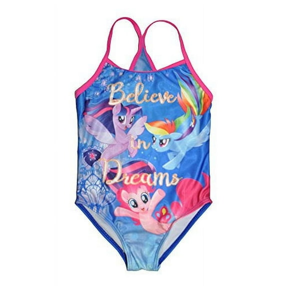 My Little Pony Little Girls One Piece Swimsuit, Blue 6X
