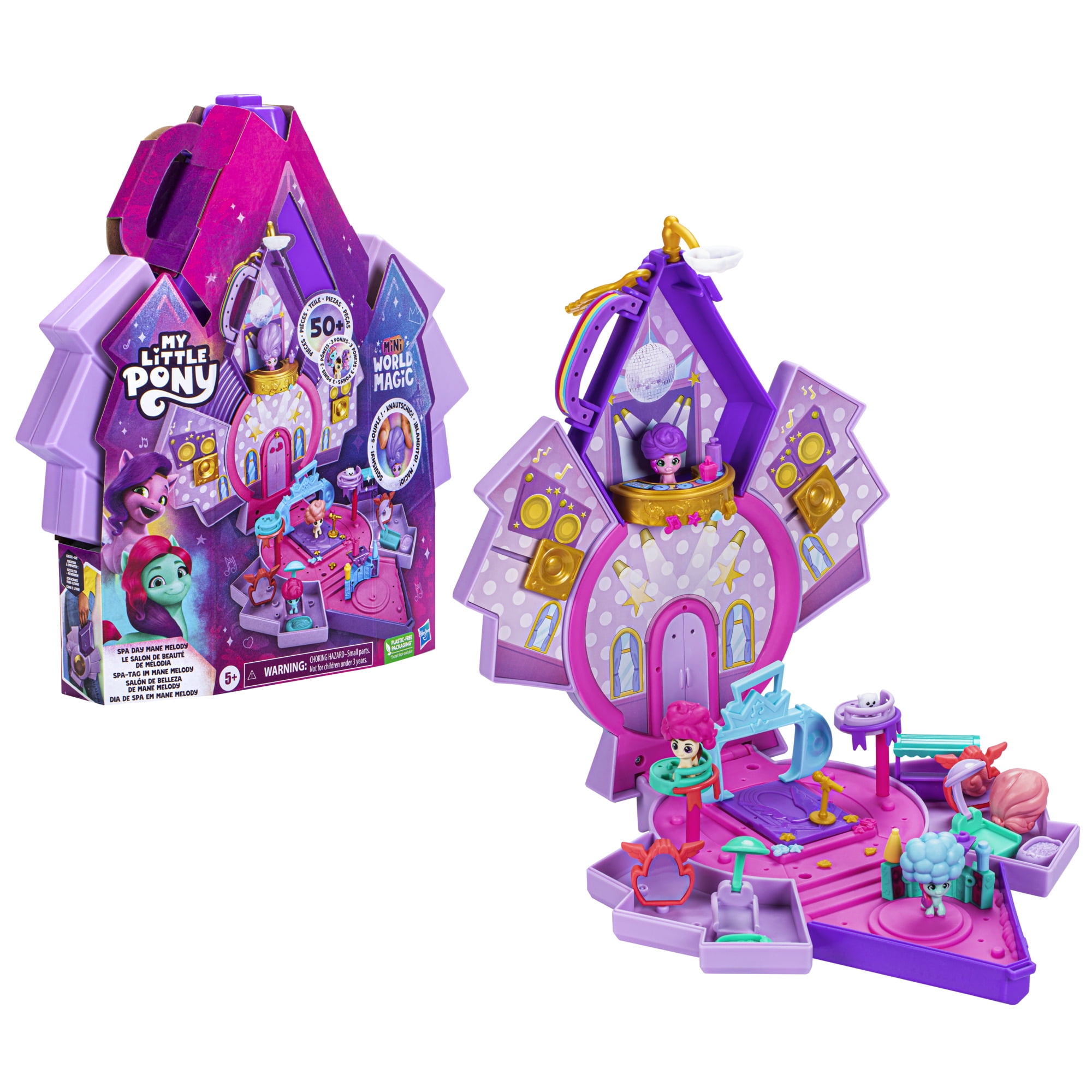 My Little Pony Brinquedo Musical 2 em 1: Karaoke e SPA, Playset com 20 – O  Gato Rápido