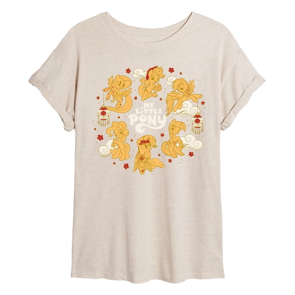 My Little Pony - Lunar New Year Ponies - Juniors Oversized Graphic T-Shirt