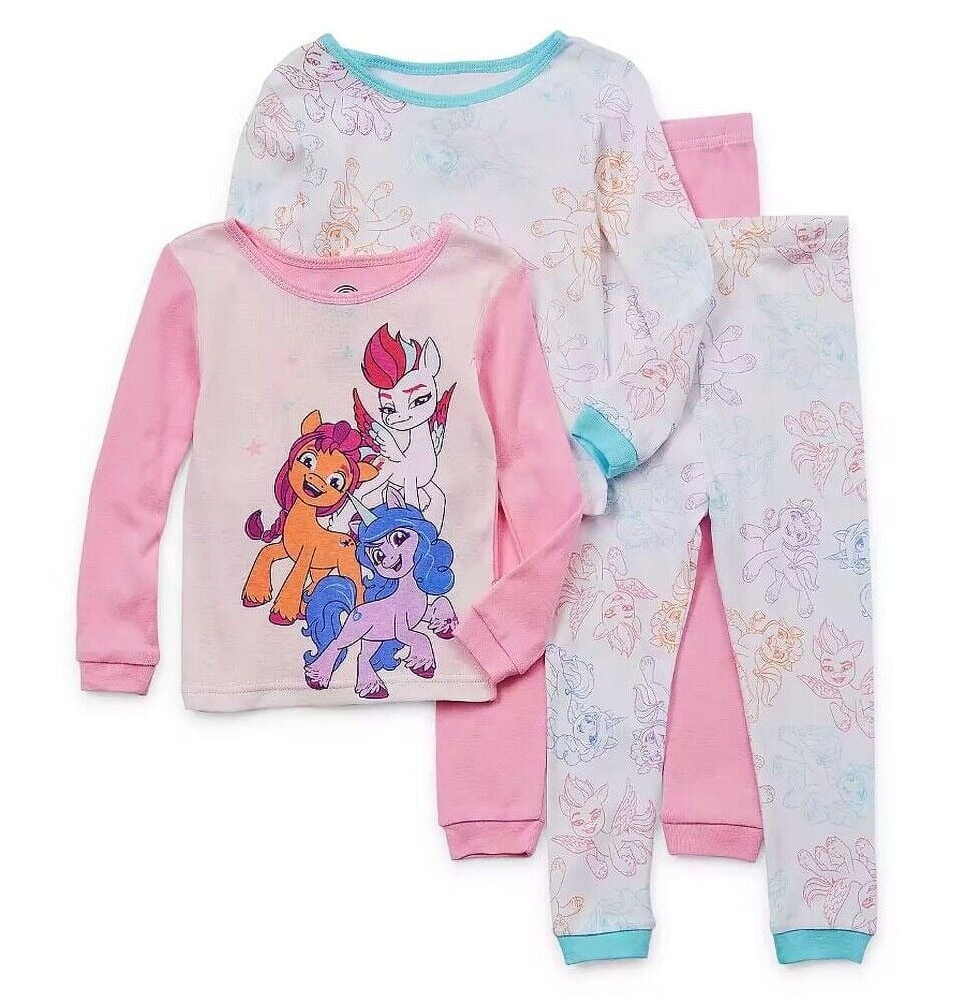 My Little Pony New Generation Toddler Girl's 4-Piece Cotton Pajama Set, Size 3T
