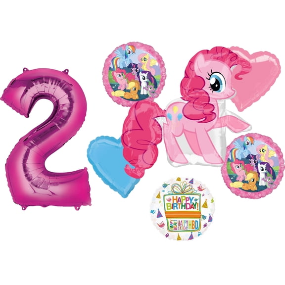 My Little Pony Pinkie Pie 2nd Birthday Party Supplies and Balloon Decorations