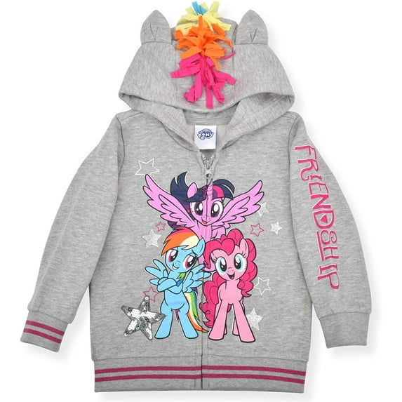 My Little Pony Pinkie Pie, Rainbow Dash and Twilight Sparkle Girls Single Character Hoodie, 8-20