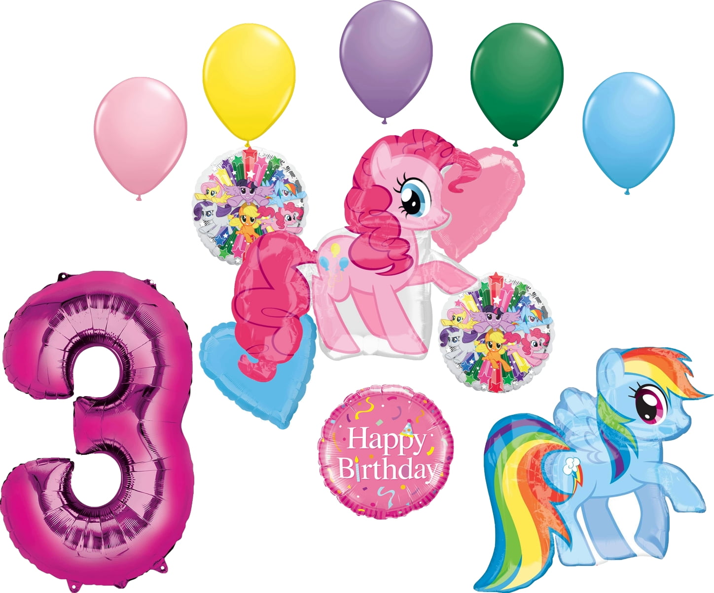 MAYFLOWER DISTRIBUTING My Little Pony Pinkie Pie and Rainbow Dash 3rd Birthday Party Supplies