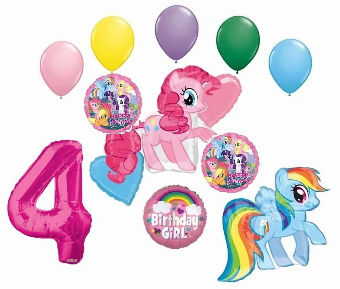 My Little Pony Pinkie Pie and Rainbow Dash 4th Birthday Girl Clouds Party Balloons