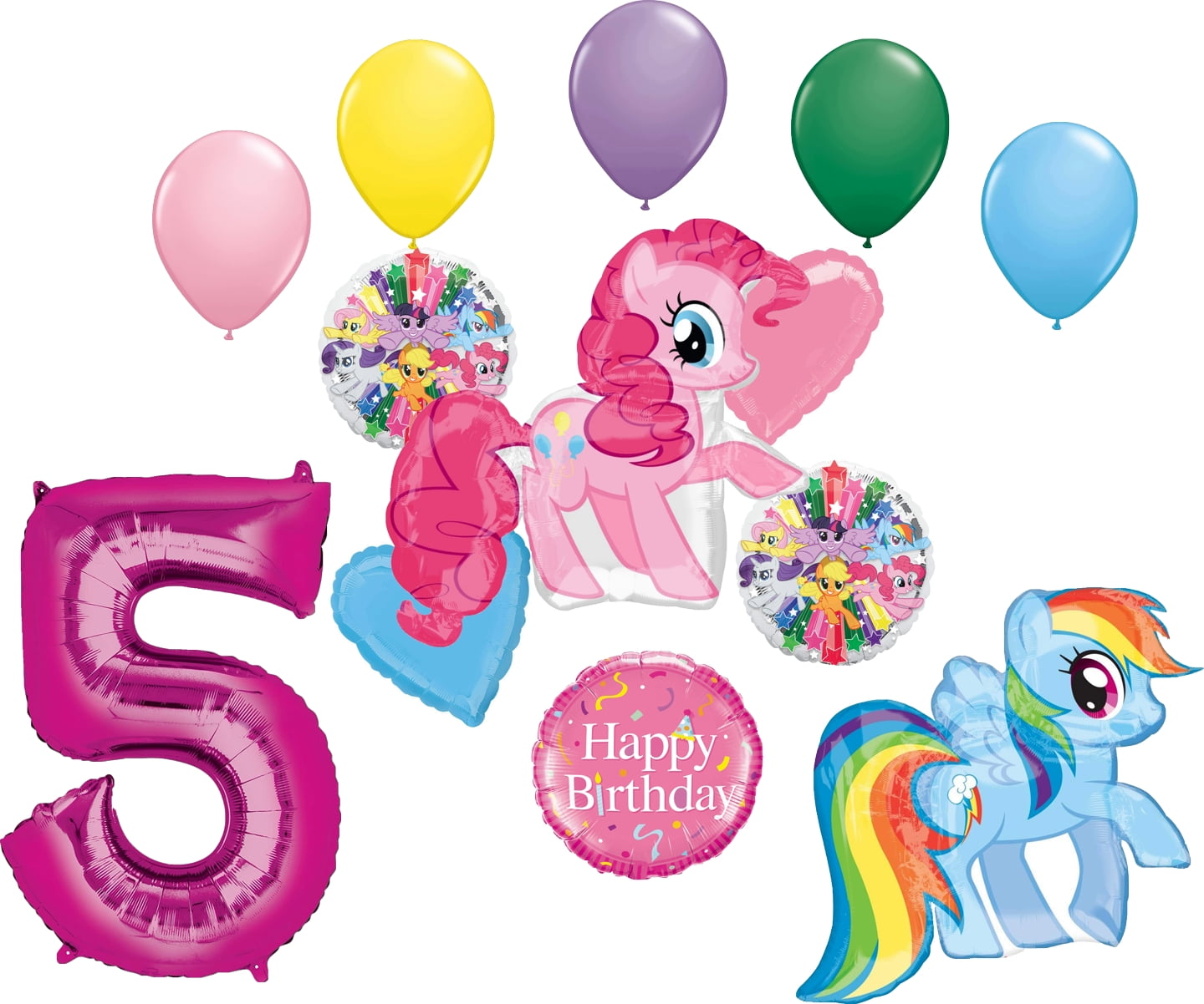 MAYFLOWER DISTRIBUTING My Little Pony Pinkie Pie and Rainbow Dash 5th Birthday Party Supplies