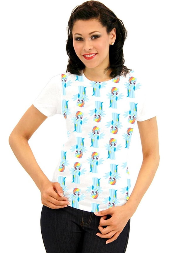My Little Pony Rainbow Dash All Over Juniors White T-Shirt