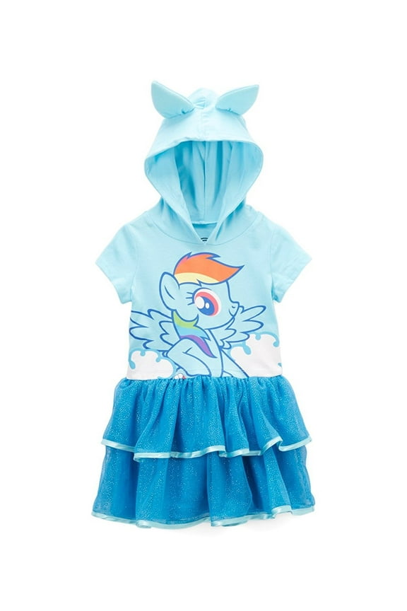 Rainbow Dash Costume with Hood and Ruffles for Toddlers, 2T