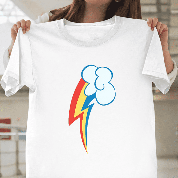 My Little Pony Rainbow Dash Cutie Mark Graphic Unisex T-Shirt, up to size 3XL.
