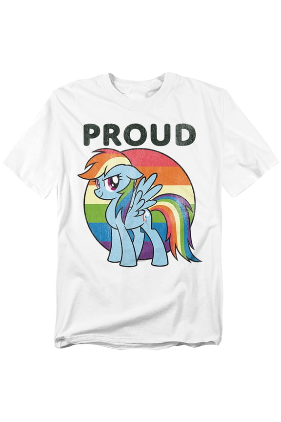 My Little Pony Rainbow Dash Pride Unisex Adult T Shirt (X-Large) White