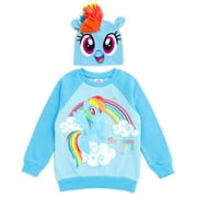 MY LITTLE PONY Rainbow Dash Unicorn Pullover Fleece Sweatshirt and Cosplay Hat Toddler to Big Kid