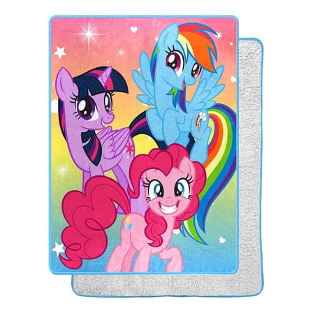 My Little Pony Rainbow Surprise Silk Touch Sherpa Throw Blanket