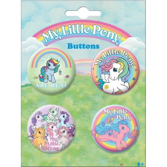 Ata-Boy My Little Pony Retro Set of Four 1.25" Collectible Pin-Back Buttons