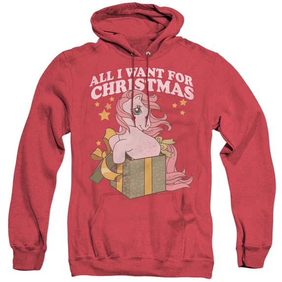 My Little Pony Retro All I Want Adult Heather Hoodie Sweatshirt Red