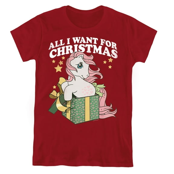 My Little Pony Retro All I Want Women's T Shirt, Cardinal, X-Large