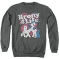 thumbnail image 1 of My Little Pony Retro - Brony 4 Life - Crewneck Sweatshirt - Medium, 1 of 2