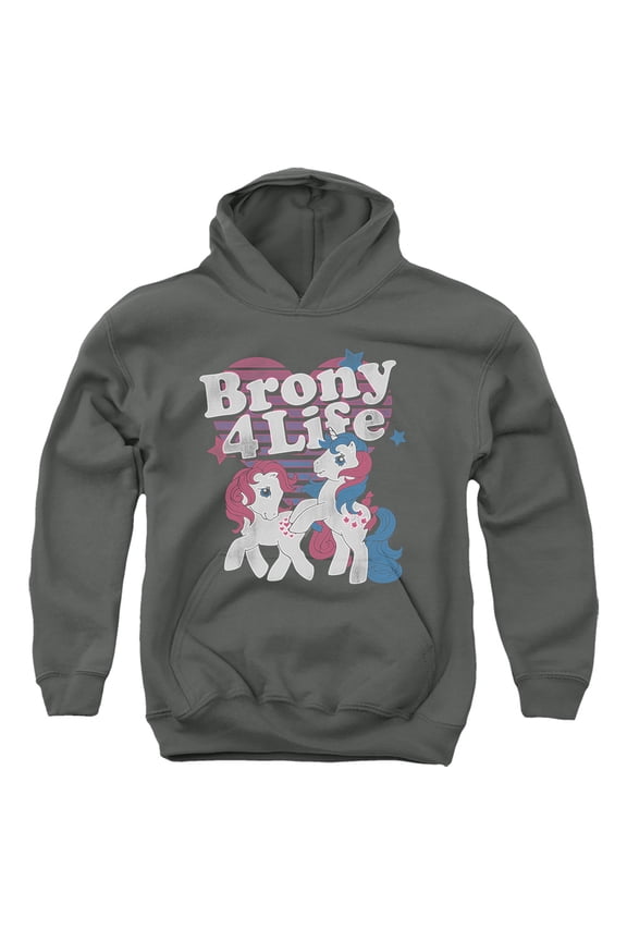 My Little Pony Retro - Brony 4 Life - Youth Hooded Sweatshirt - X-Large
