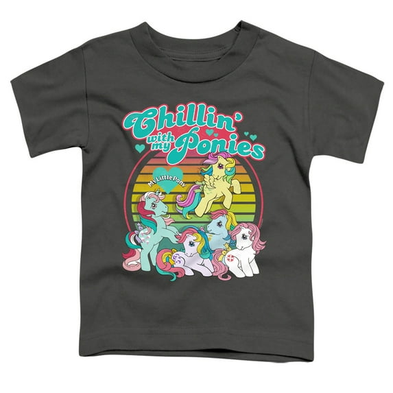 My Little Pony Retro Chillin With My Ponies S/S Toddler T-Shirt Charcoal