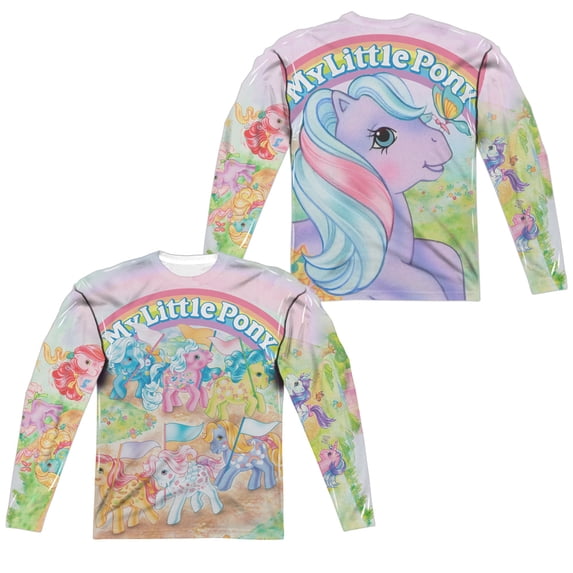 My Little Pony Retro - Classic Ponies (Front/Back Print) - Regular Fit Long Sleeve Shirt - X-Large