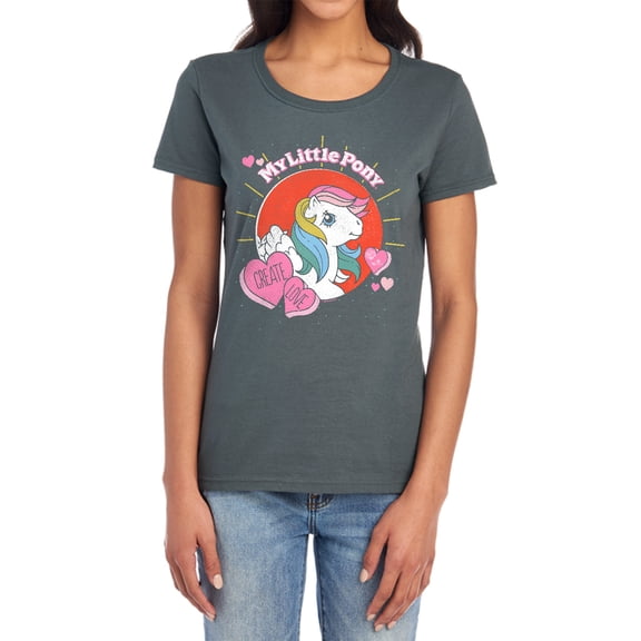 My Little Pony Retro Create Love Women's T Shirt, Charcoal, Large