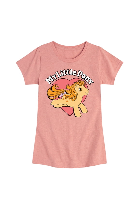 - Retro Heart Logo - Girls Fitted Short Sleeve Tee