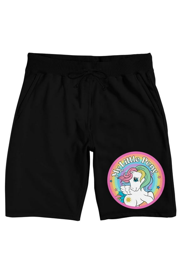 My Little Pony Retro Logo Men's Black Sleep Pajama Shorts-3XL