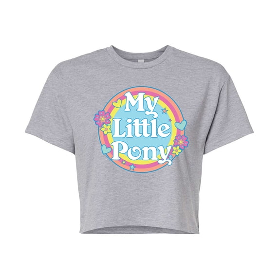 My Little Pony - Retro Rainbow Badge - Junior's Cropped Tee