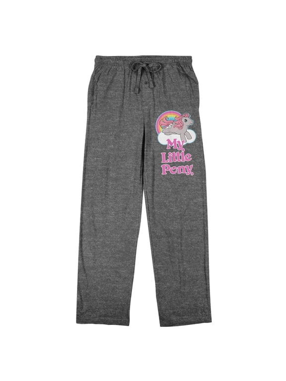 My Little Pony Retro Rainbow Cloud Logo Men's Heather Gray Sleep Pajama Pants