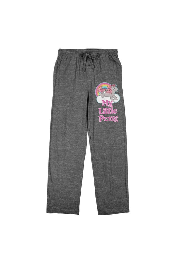 My Little Pony Retro Rainbow Cloud Logo Men's Heather Gray Sleep Pajama Pants