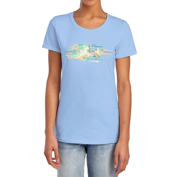 My Little Pony Retro Retro Stripes Women's T Shirt, Light Blue, Small