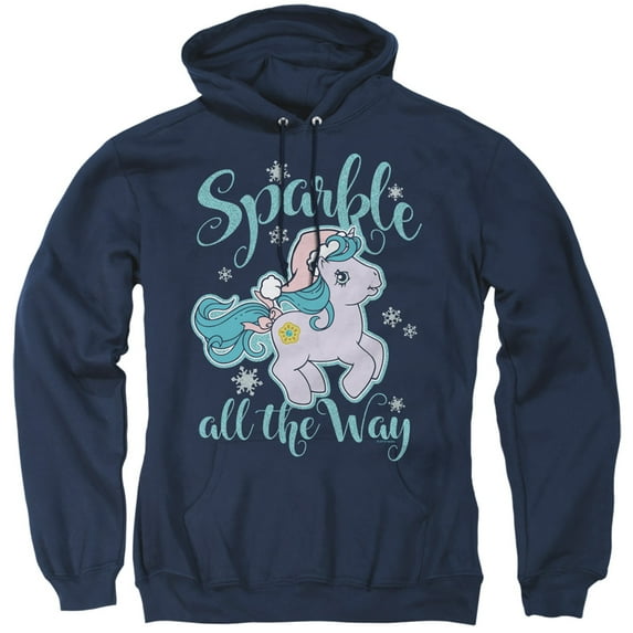 My Little Pony Retro Sparkle All The Way Adult Pullover Hoodie Sweatshirt Navy