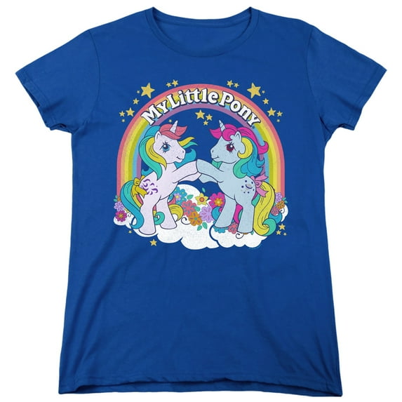 My Little Pony Retro Unicorn Fist Bump S/S Women's T-Shirt Royal Blue